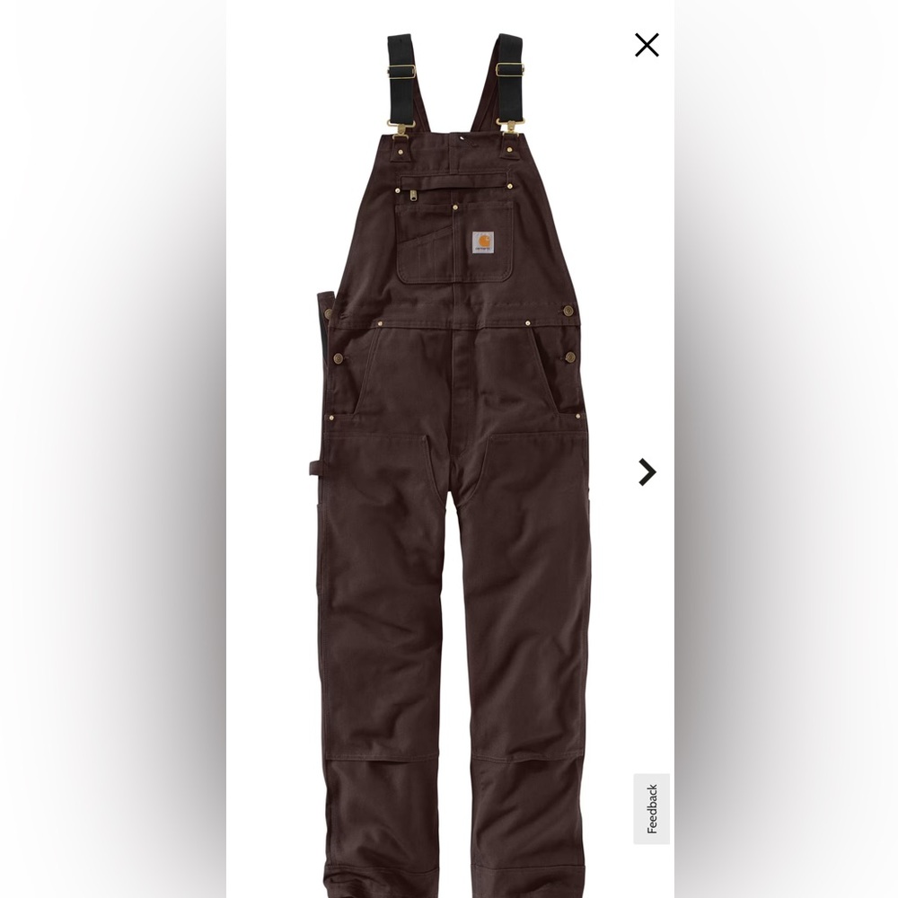 Carhartt Rugged Flex Black Canvas Bib Overall - Picture 7 of 7
